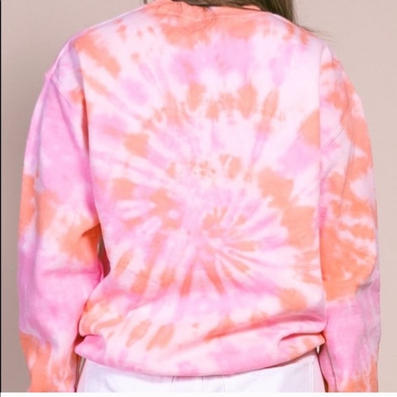 Pink & Orange Tie Dye Embroidery Yeehaw Sweatshirt - Picture 2 of 10